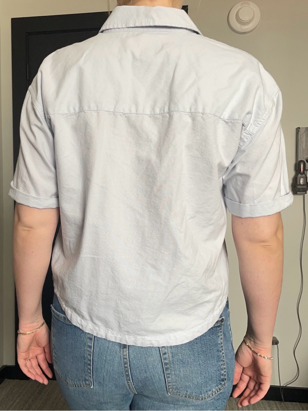 Vans Light Blue Cropped Cotton Button Down - Picture 2 of 7